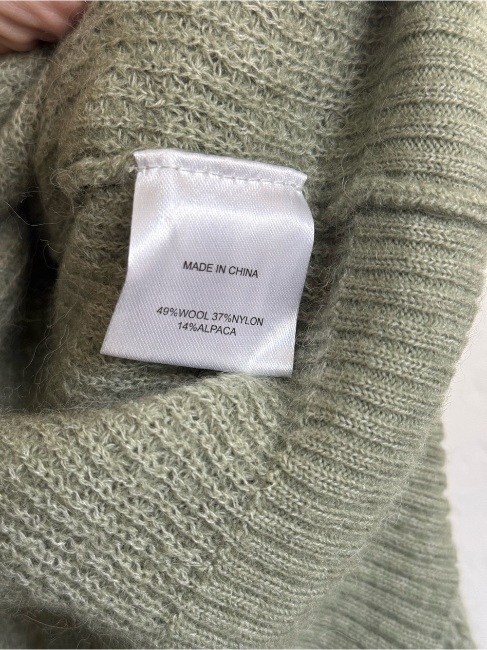 Quince Baby Alpaca Sage Green Wool Waffle Stitch Women’s Polo Sweater Sz S - Picture 5 of 5